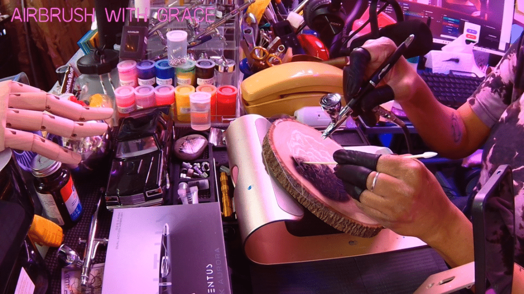 grace x in-action airbrushing